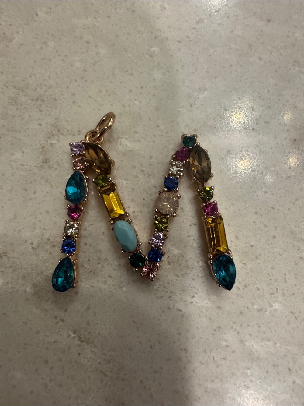 KEEP Collective - “M” initial Crystal Charm for necklace